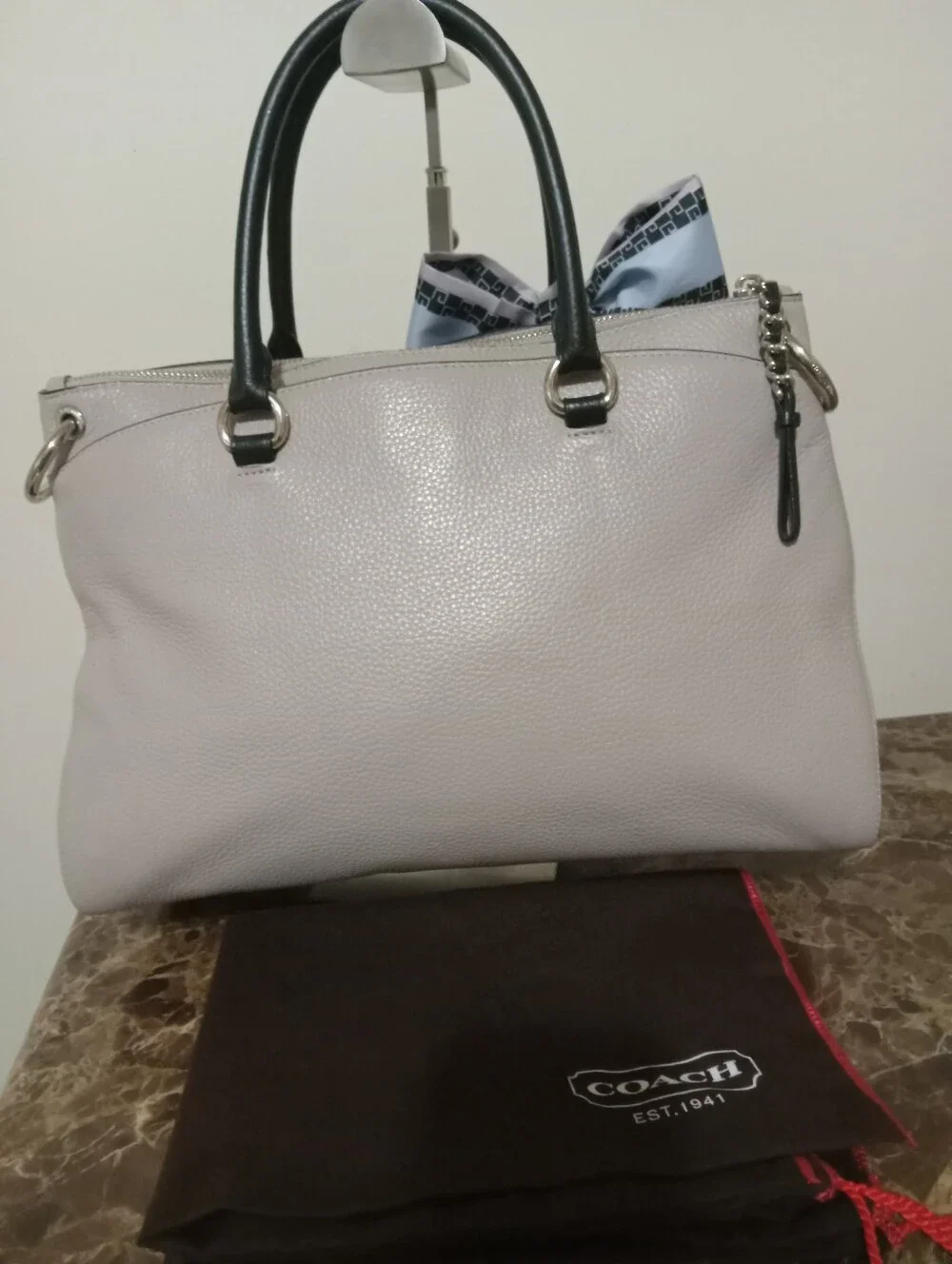 Coach Color Block Pebble Leather Handbag EUC